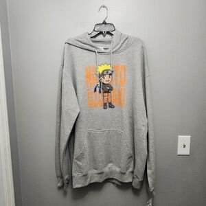 Naruto shippuden men's pullover sweatshirt hoodie size 2X heather gray n…